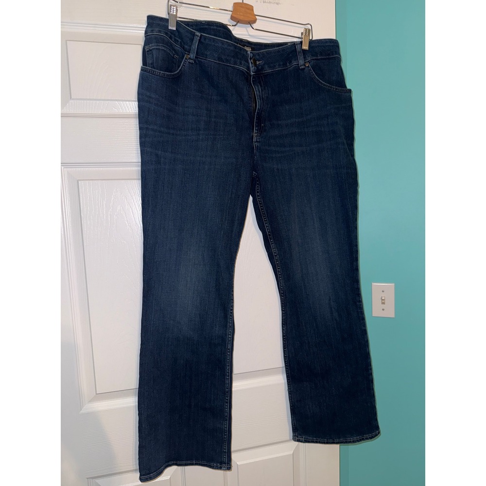Lee Plus Regular Fit Bootcut Mid Rise Jeans Dark Wash Denim 22WM